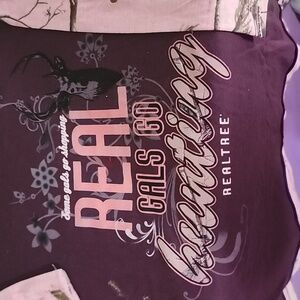 VEUC Wms Sz S L/S Girl Camo Novelty Tee